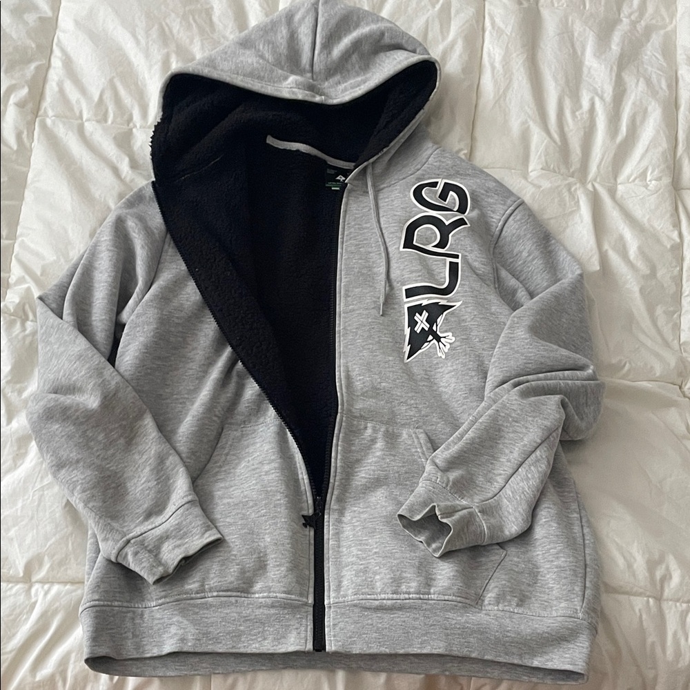 LRG Mens Gray Zip-Up Hoodie